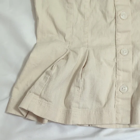 Banana Republic Denim Button Bustier Top, Color Ecru Size 2 - Picture 5 of 10